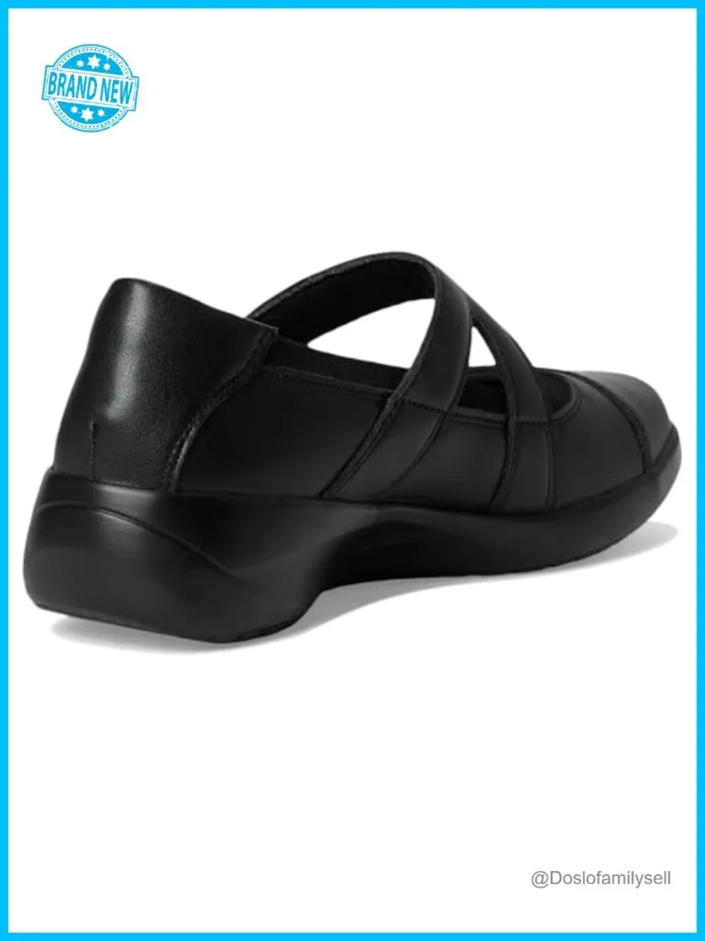 Clarks Kaetlyn Jane Leather Flats with Hook and Loop Strap